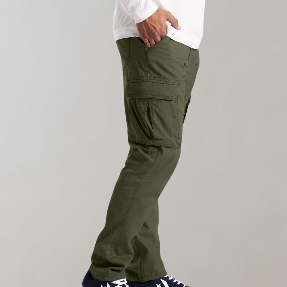 Men's Straight Leg Cargo Pants with Side Pockets