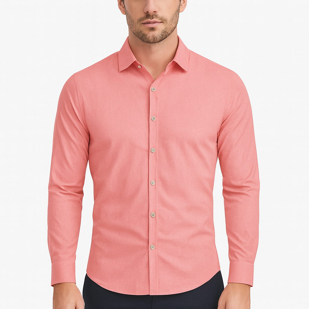 Men's Long Sleeve Casual Button-Up Shirt