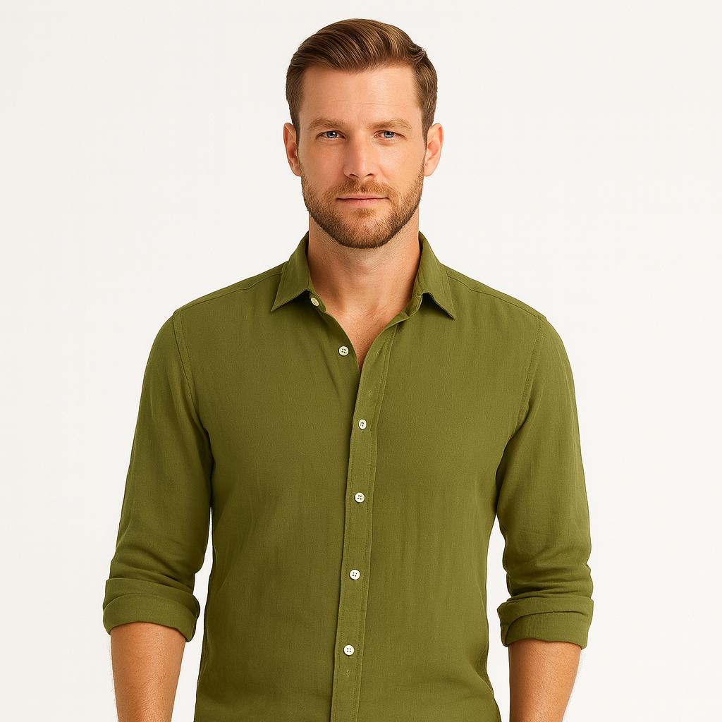Men's Long Sleeve Casual Button-Up Shirt