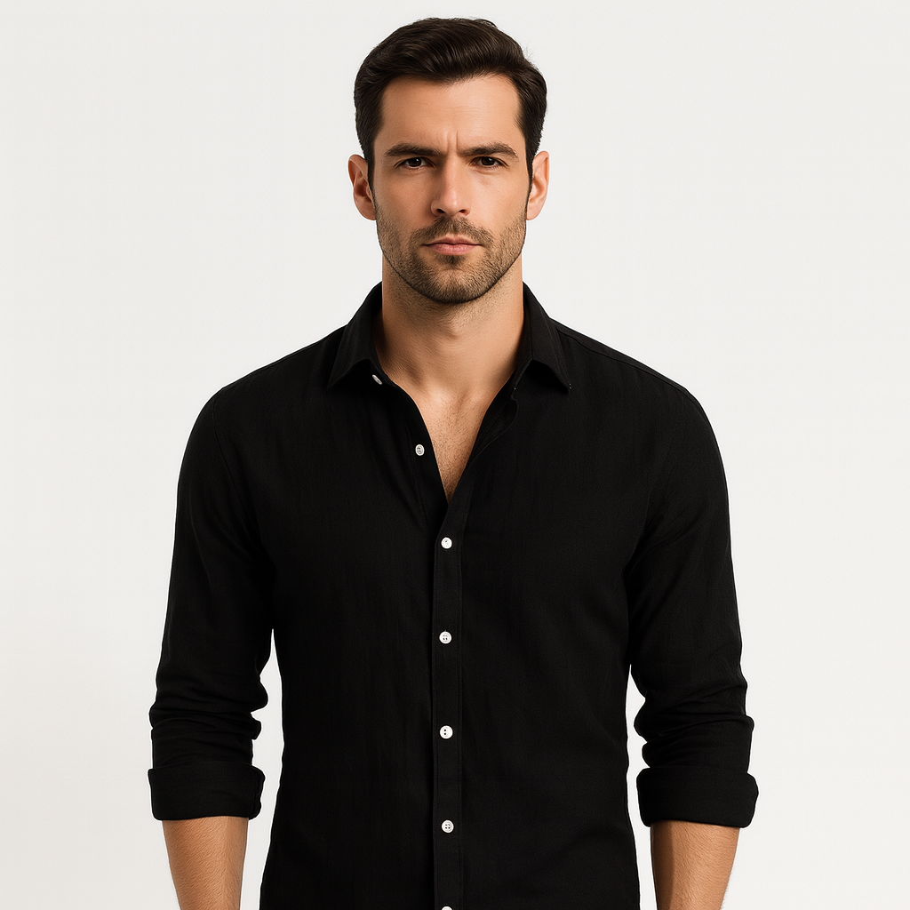 Men's Long Sleeve Casual Button-Up Shirt