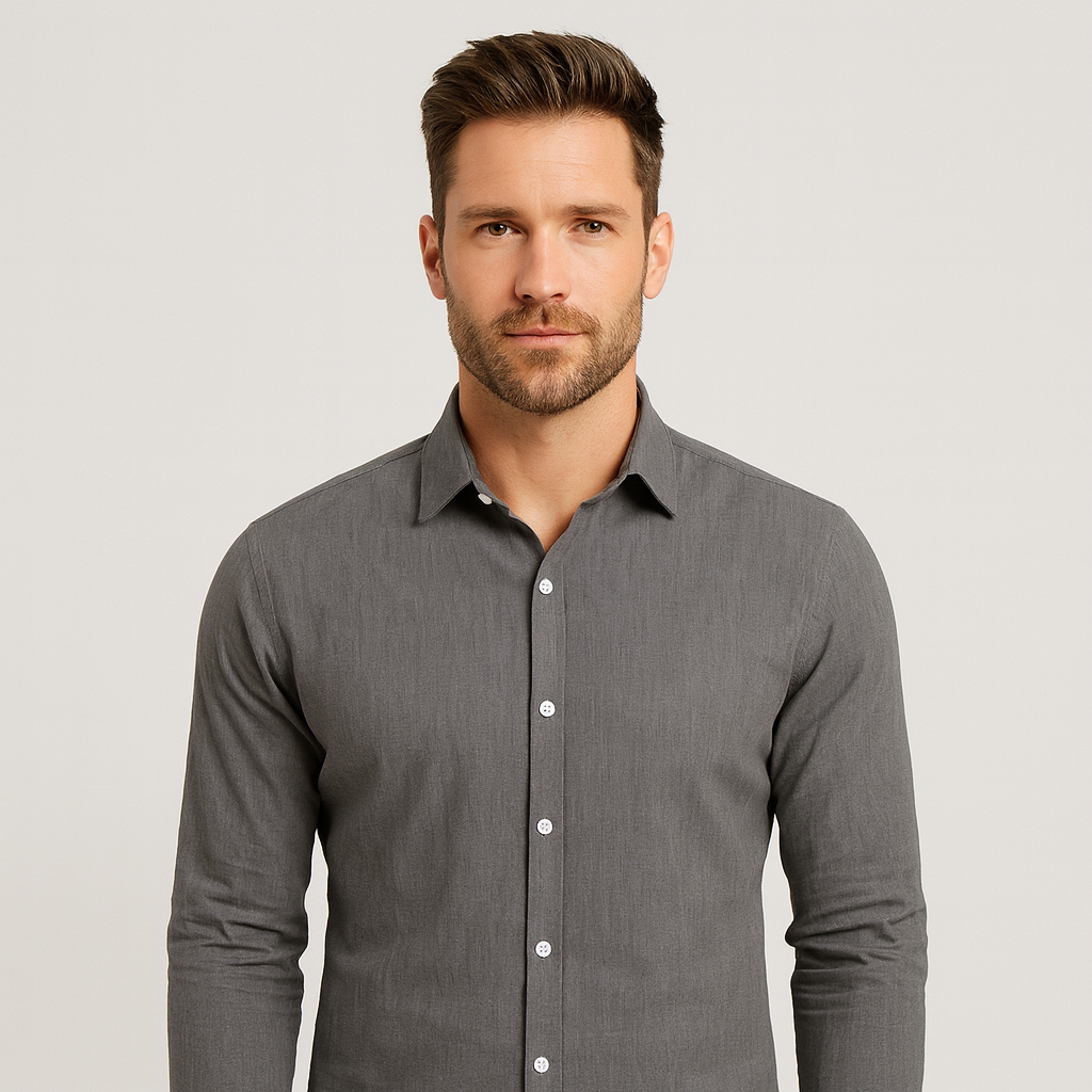 Men's Long Sleeve Casual Button-Up Shirt