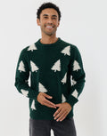 Men's Christmas Tree Sweater Crew Neck in Green