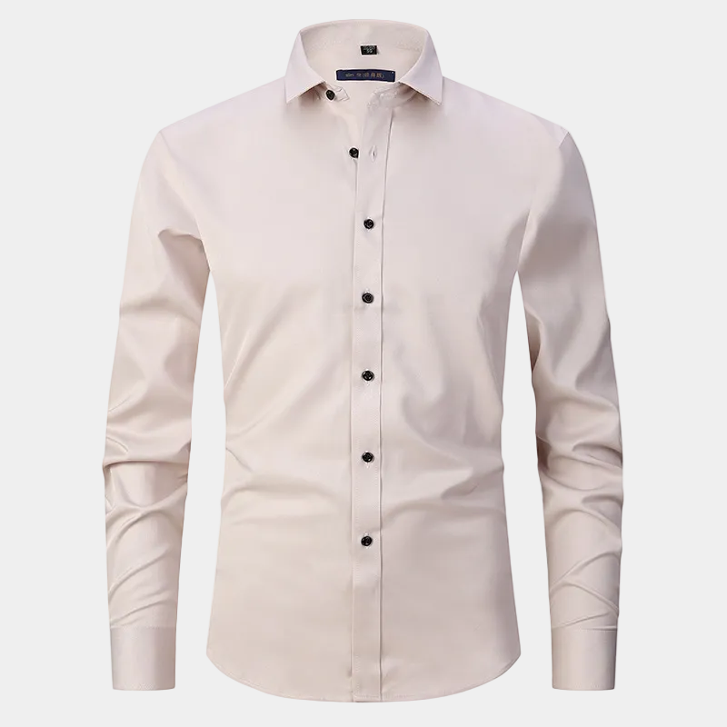 Men's Long-Sleeve Plain Dress Shirt