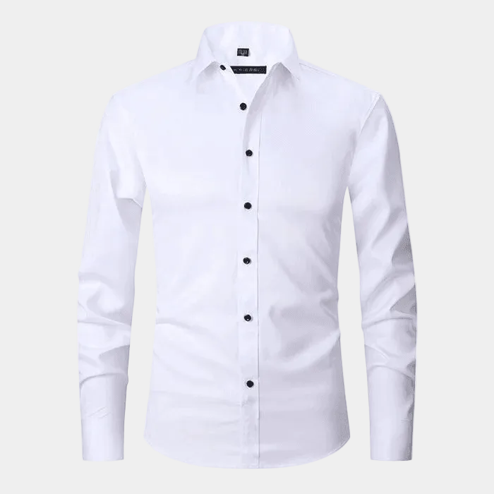 Men's Long-Sleeve Plain Dress Shirt
