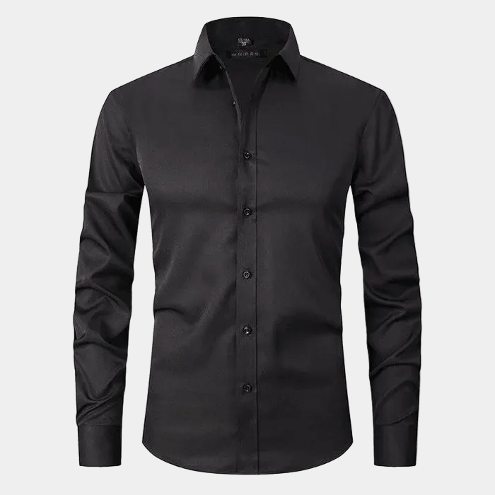 Men's Long-Sleeve Plain Dress Shirt