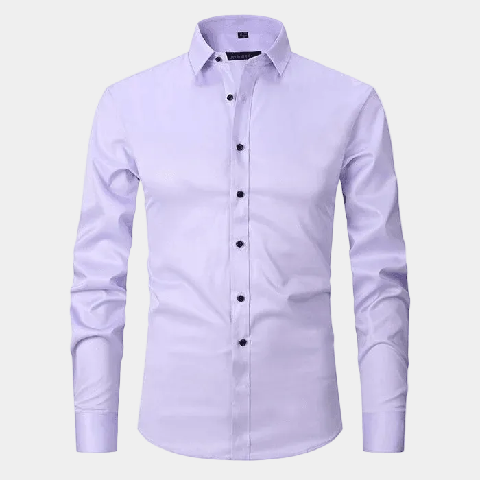 Men's Long-Sleeve Plain Dress Shirt