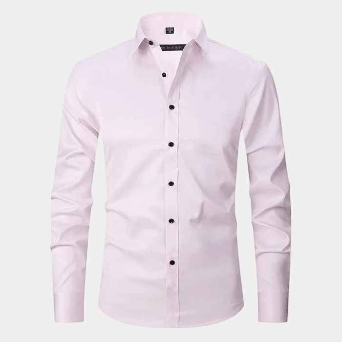 Men's Long-Sleeve Plain Dress Shirt