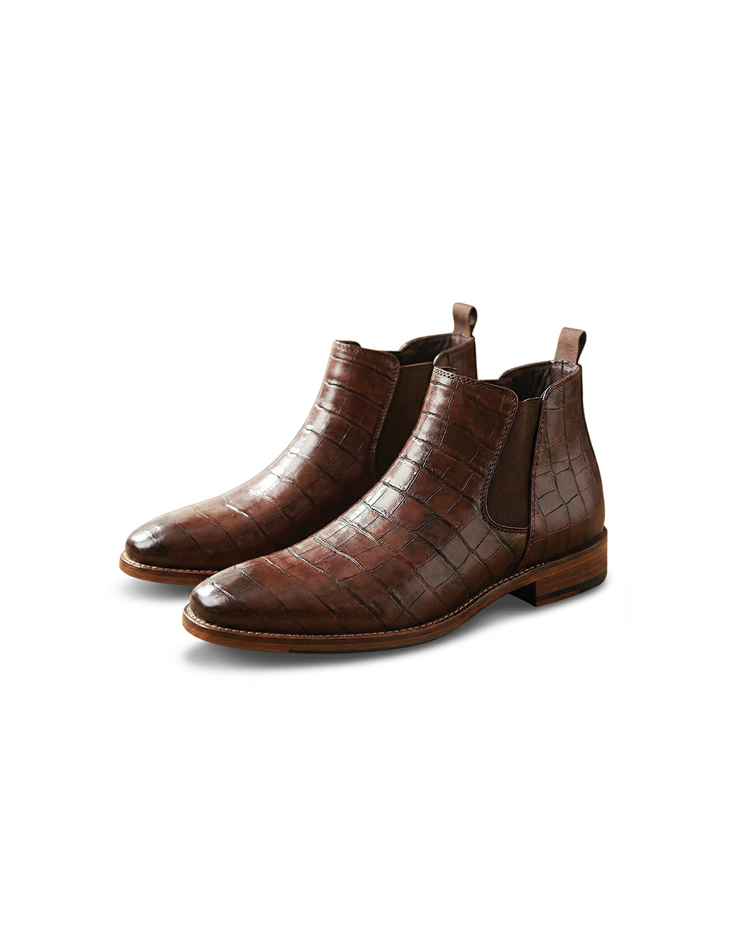 Men's Embossed Slip-On Chelsea Boots