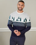 Men's Fair Isle Polar Bear Christmas Sweater Cable Knit