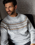 Men's Fair Isle Christmas Sweater Crew Neck in Gray