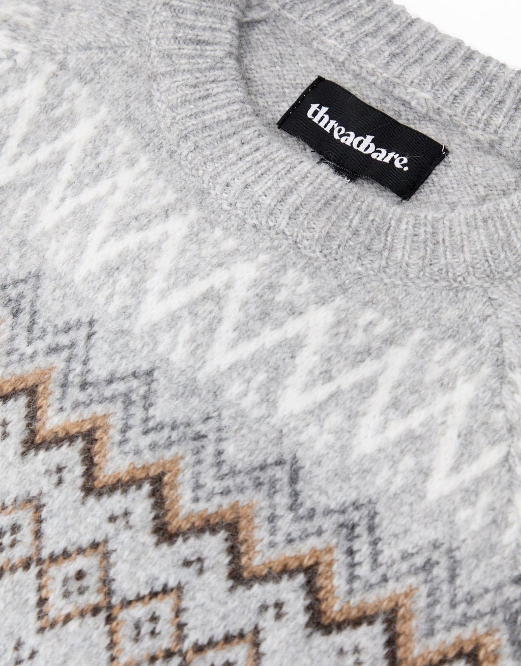 Men's Fair Isle Christmas Sweater Crew Neck in Gray