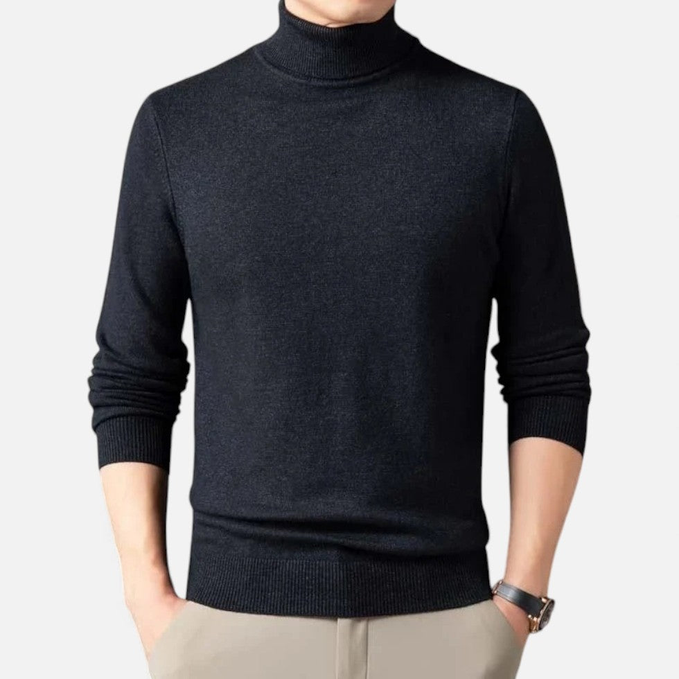 Men's Fine-Knit Turtleneck Sweater