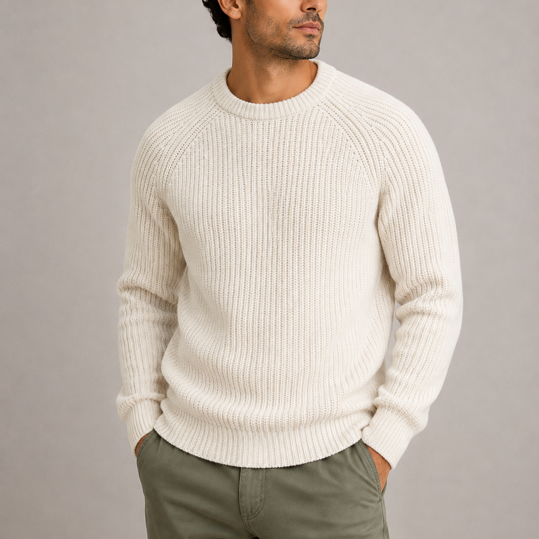 Men's Fisherman Rib Raglan Crewneck Sweater