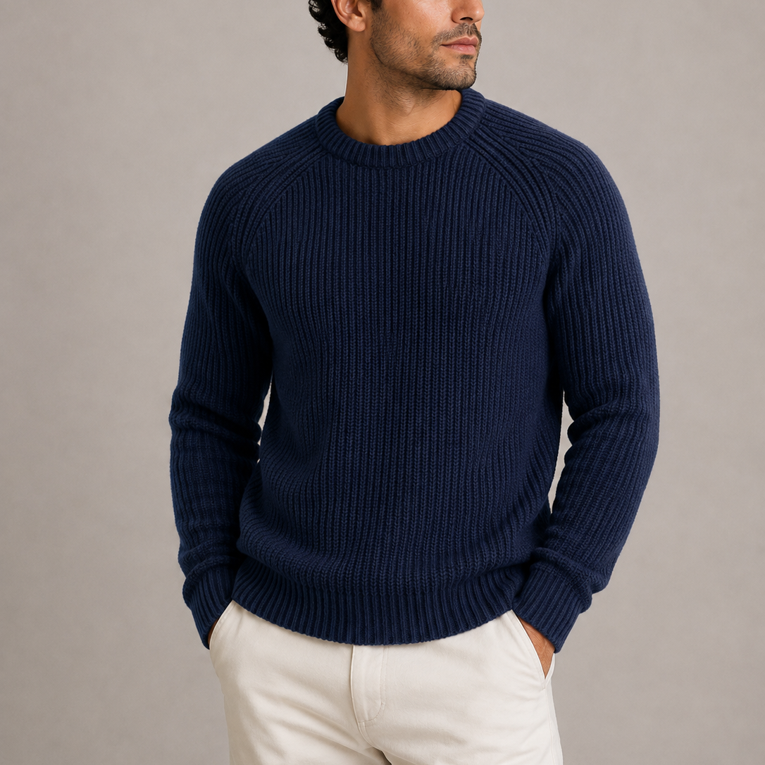 Men's Fisherman Rib Raglan Crewneck Sweater