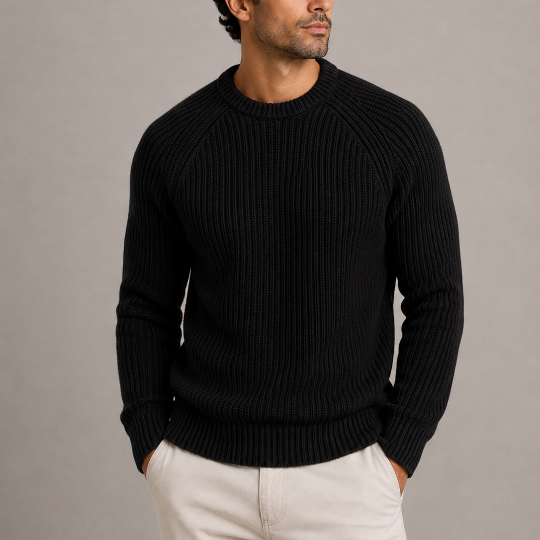 Men's Fisherman Rib Raglan Crewneck Sweater