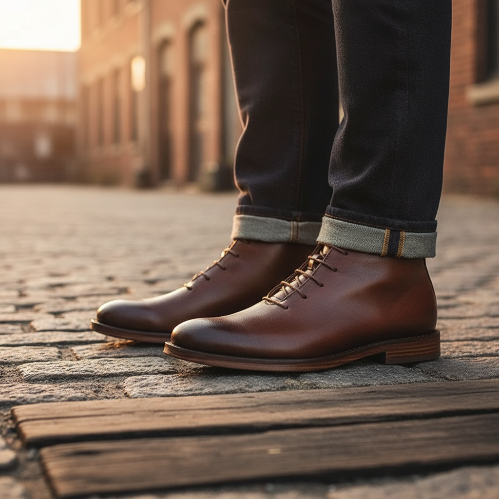 Men's Full-Grain Leather Lace-Up Boots
