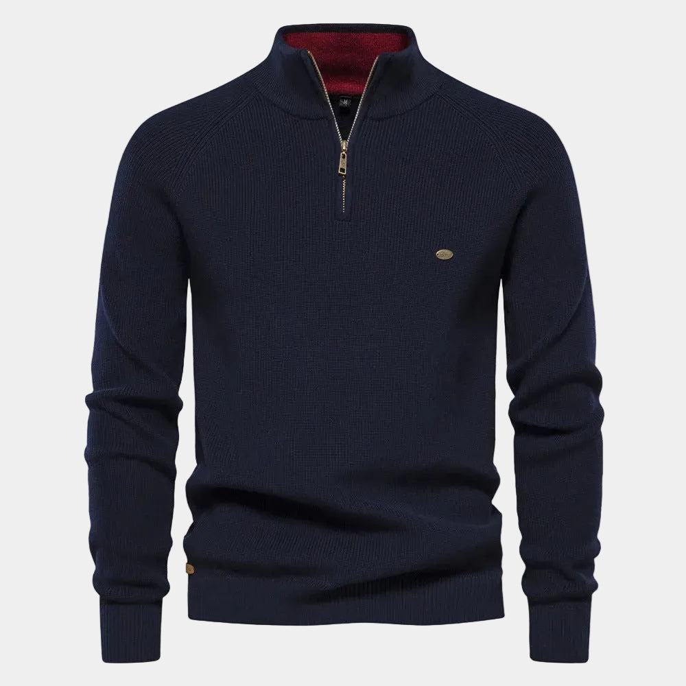 Men's Half-Zip Mock Neck Pullover Sweater