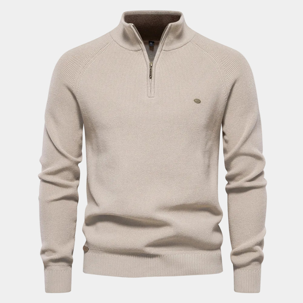 Men's Half-Zip Mock Neck Pullover Sweater