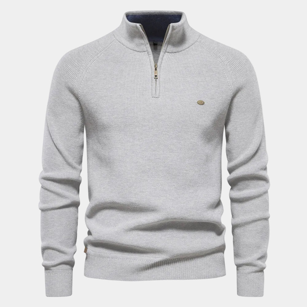 Men's Half-Zip Mock Neck Pullover Sweater