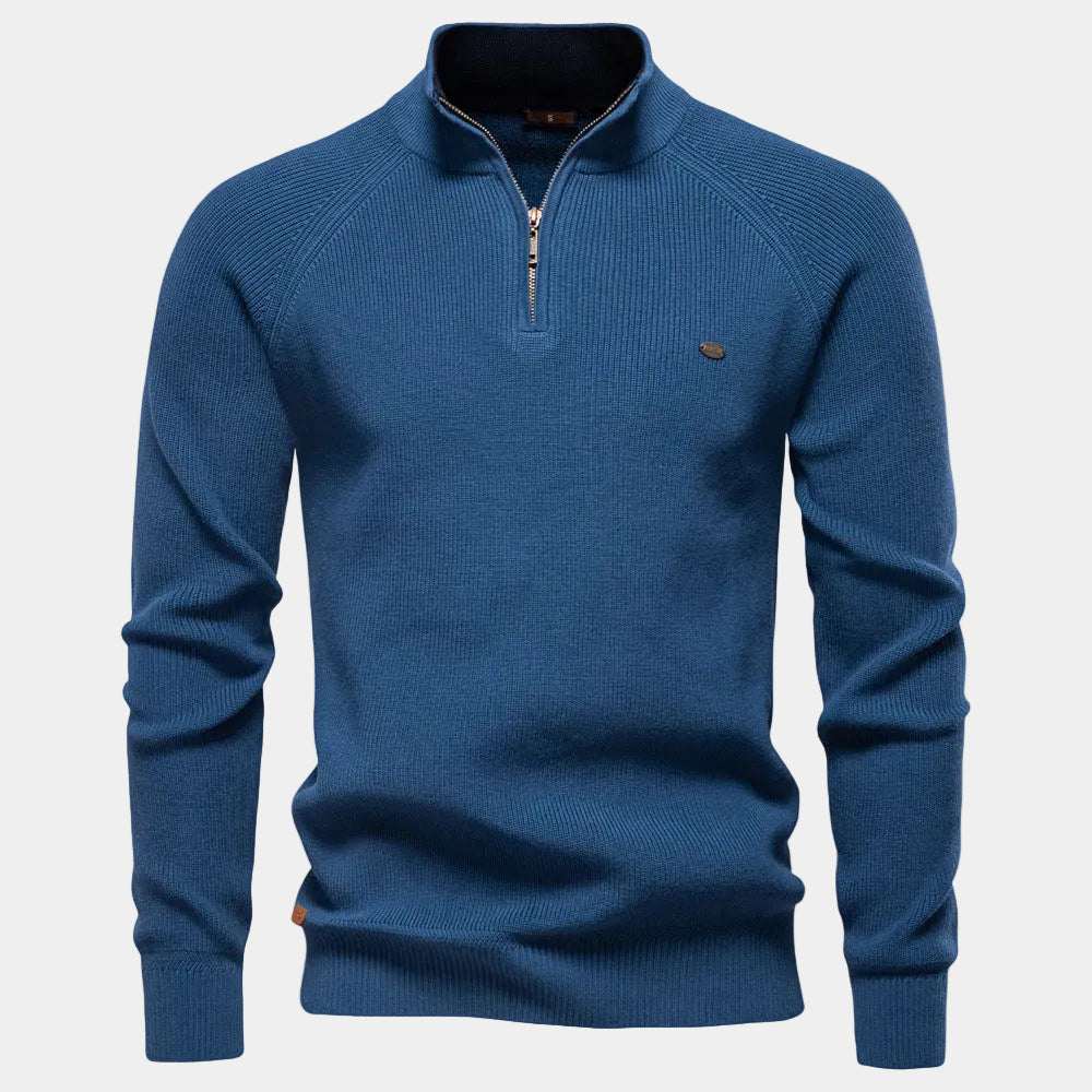 Men's Half-Zip Mock Neck Pullover Sweater