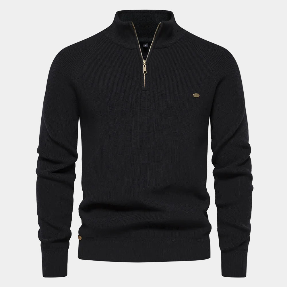 Men's Half-Zip Mock Neck Pullover Sweater