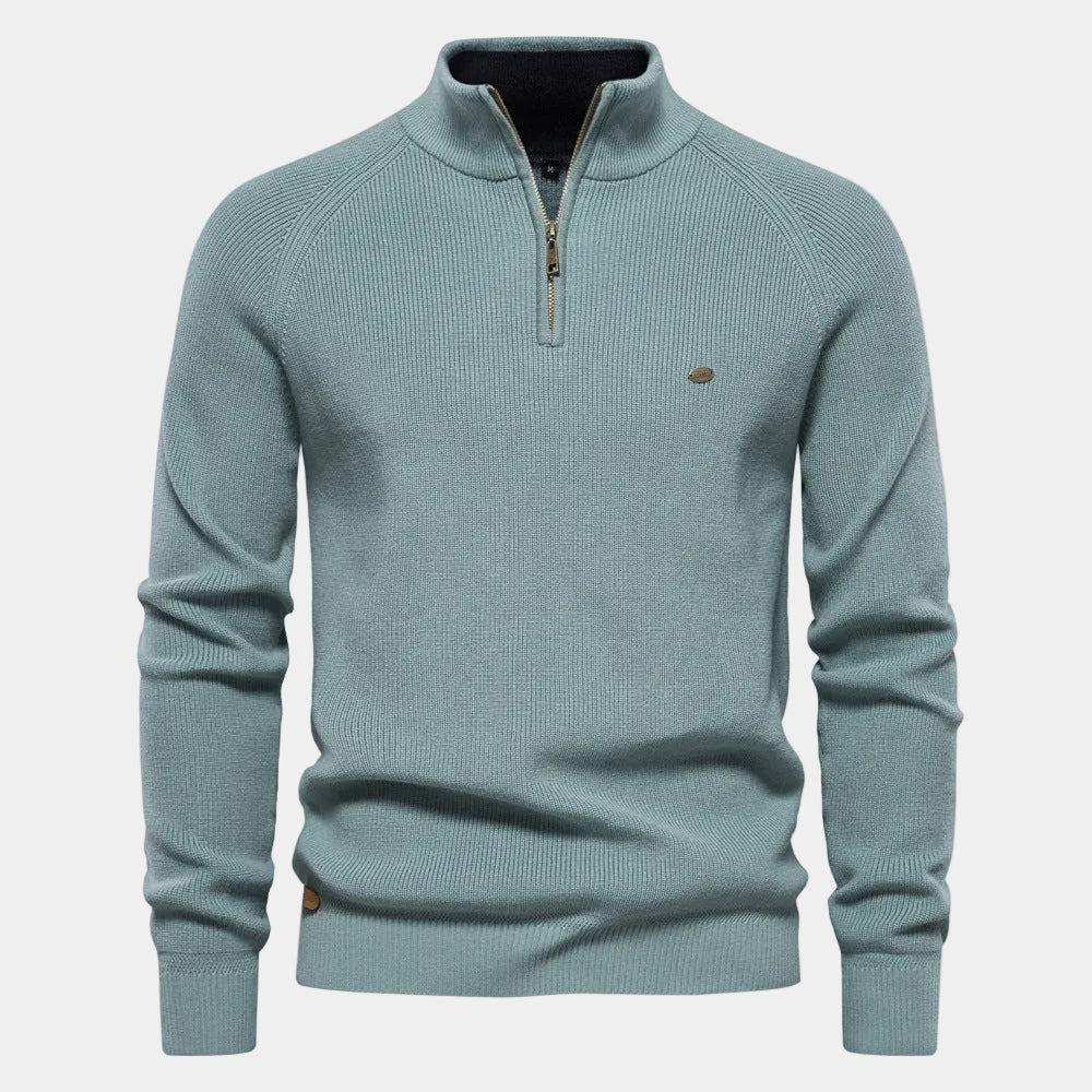 Men's Half-Zip Mock Neck Pullover Sweater