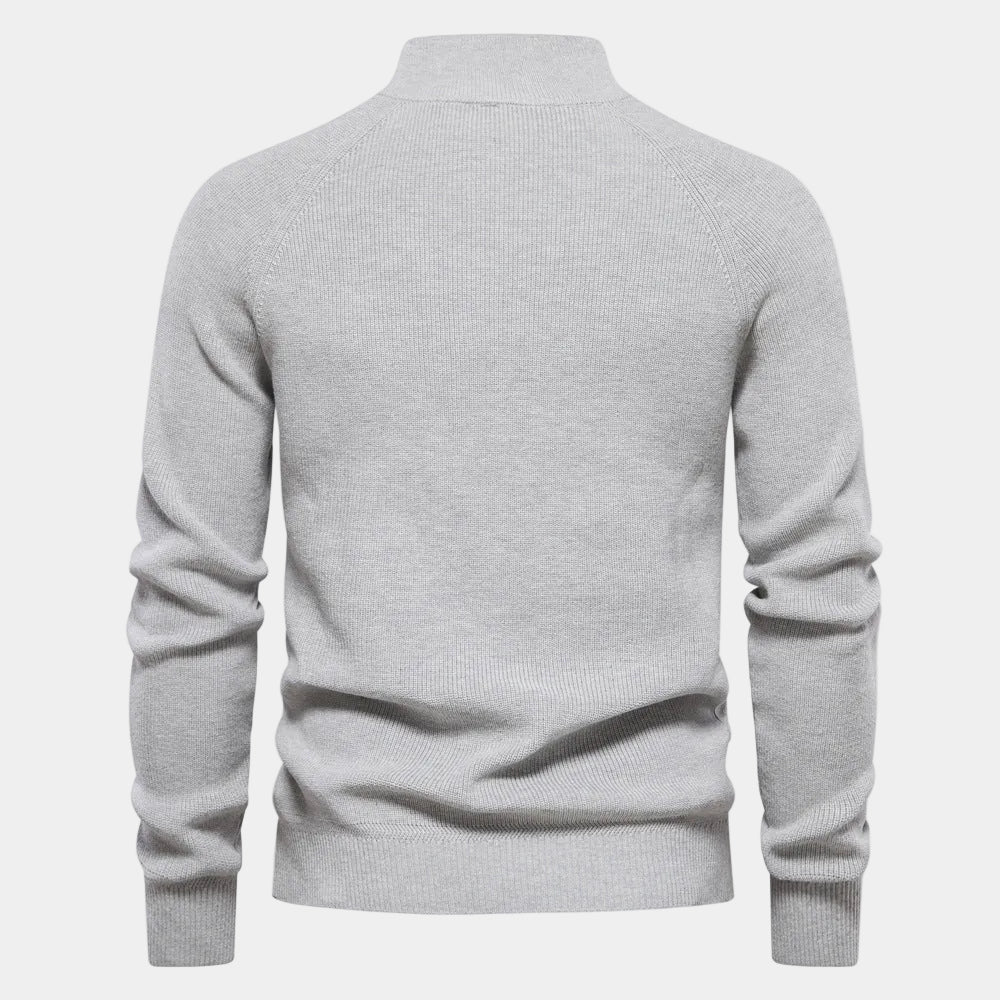 Men's Half-Zip Mock Neck Pullover Sweater