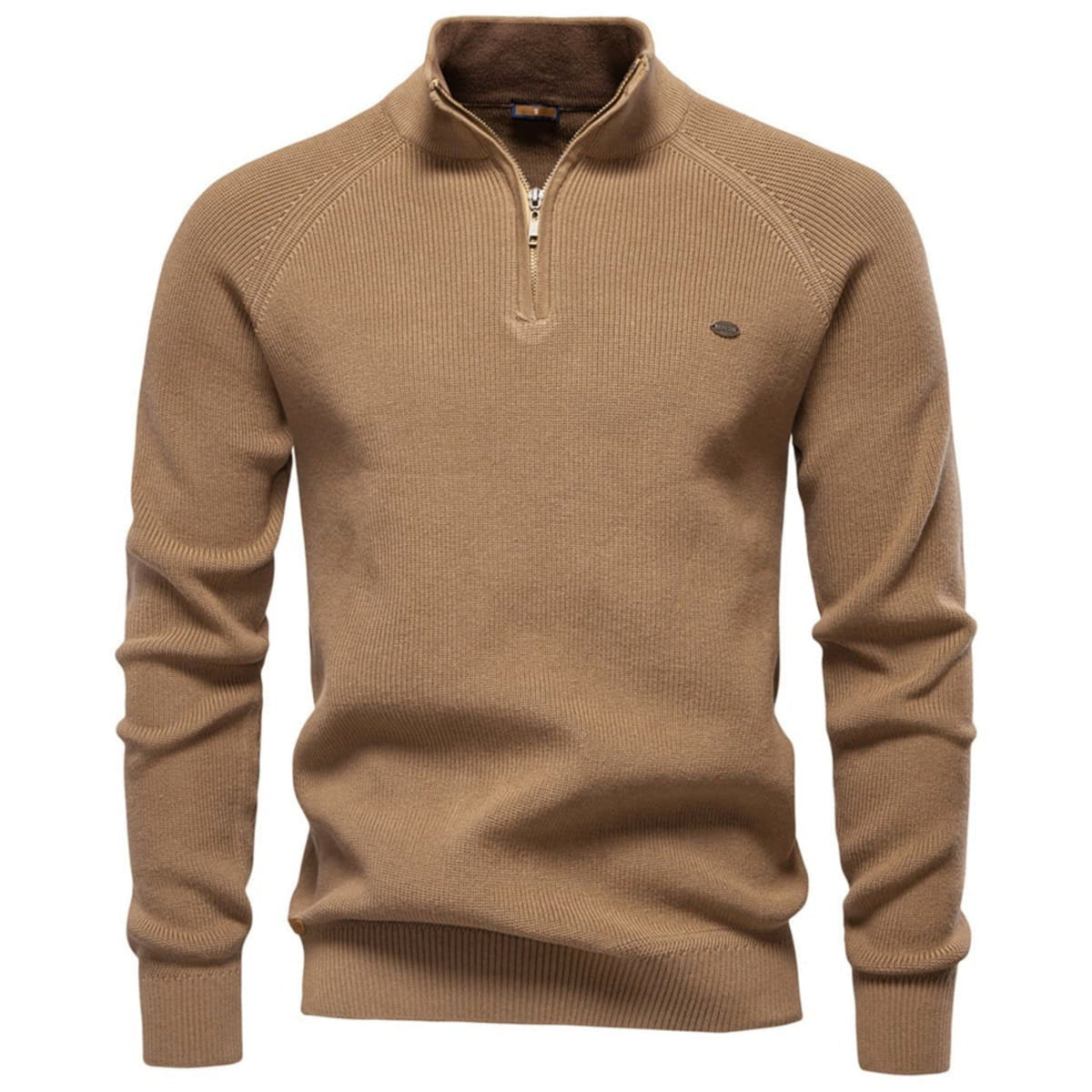 Men's Ribbed Knit Half-Zip Sweater