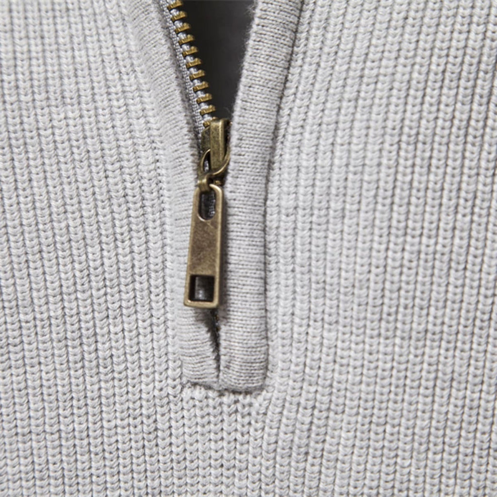 Men's Ribbed Knit Half-Zip Sweater