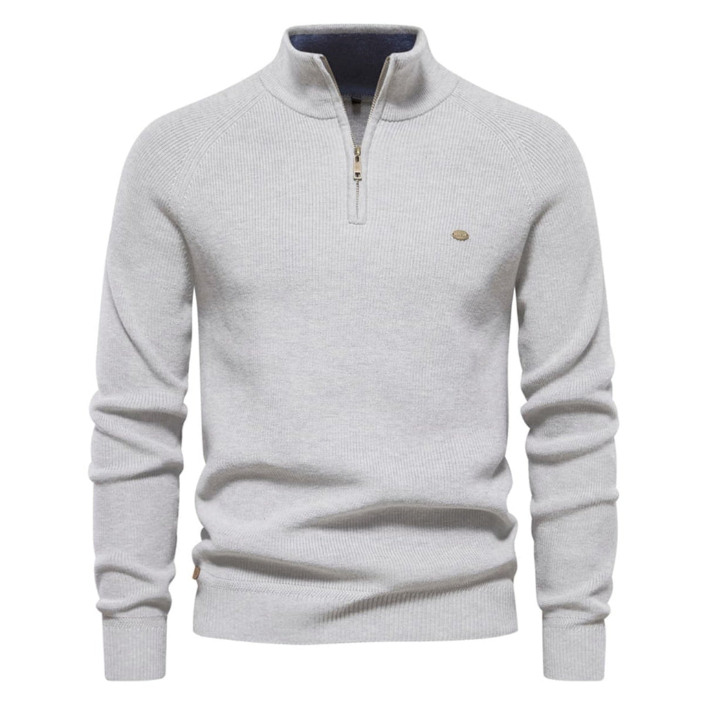 Men's Ribbed Knit Half-Zip Sweater