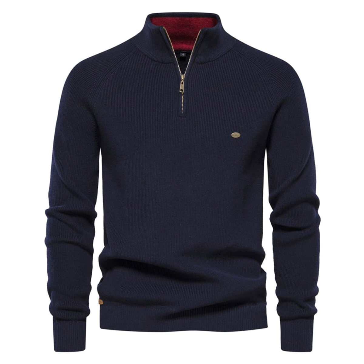 Men's Ribbed Knit Half-Zip Sweater