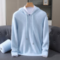 Men's Knit Hoodie Sweater with Drawstring Hood