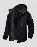 Men's Fleece Lined Hooded Winter Jacket with Zip Pockets
