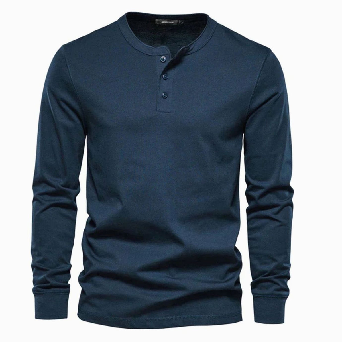 Men's Three Button Long Sleeve Henley Shirt