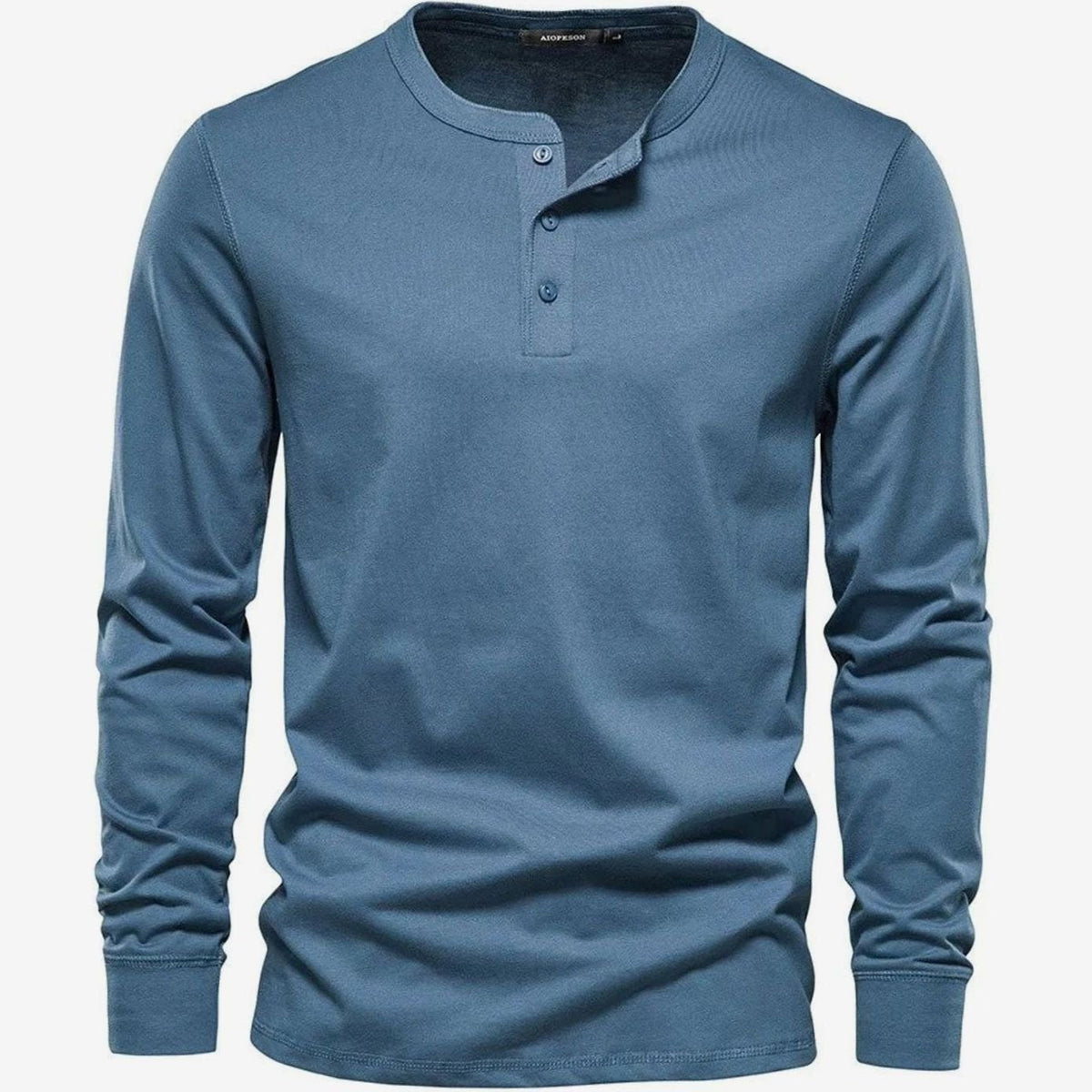 Men's Three Button Long Sleeve Henley Shirt