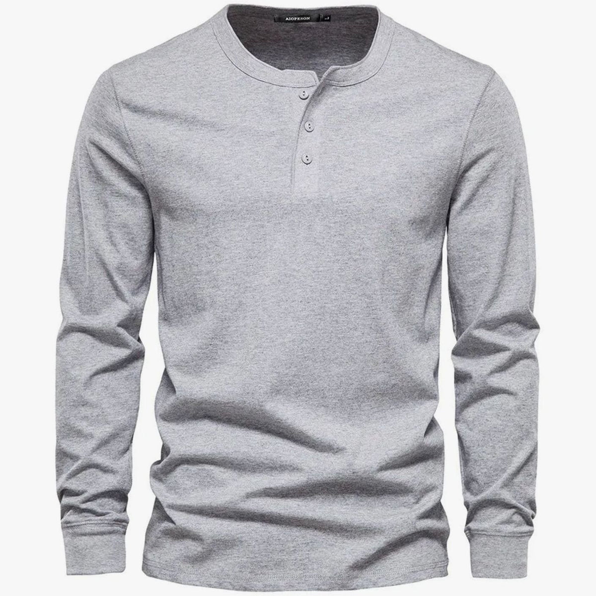Men's Three Button Long Sleeve Henley Shirt