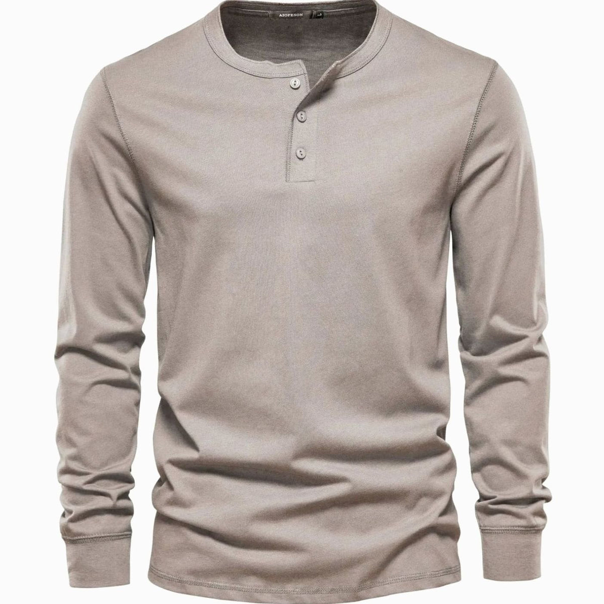Men's Three Button Long Sleeve Henley Shirt
