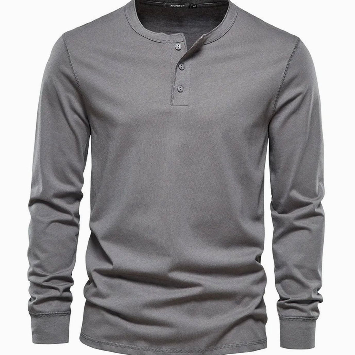 Men's Three Button Long Sleeve Henley Shirt