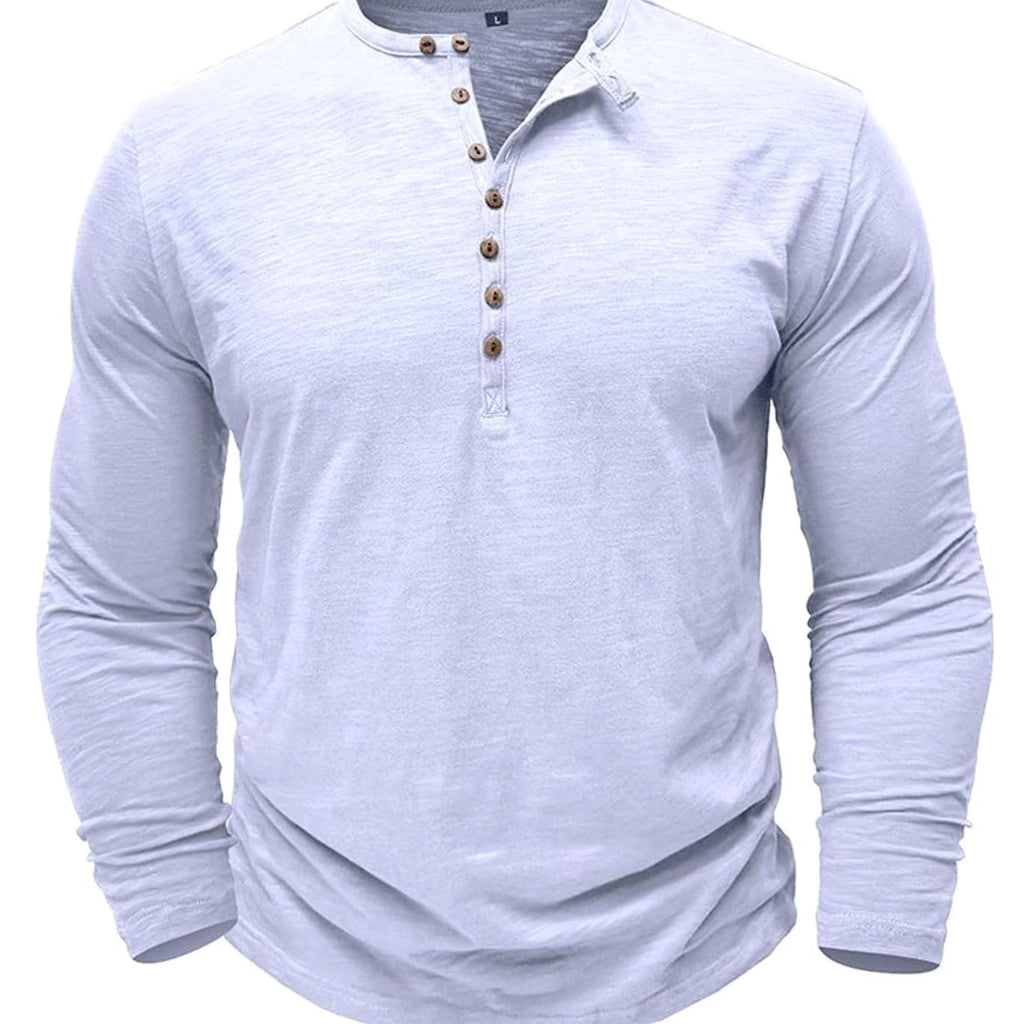 Men's Long Sleeve Button Henley Shirt