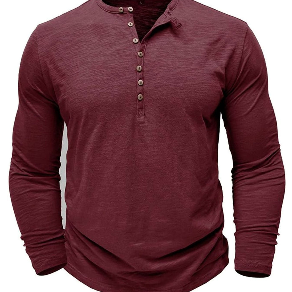 Men's Long Sleeve Button Henley Shirt