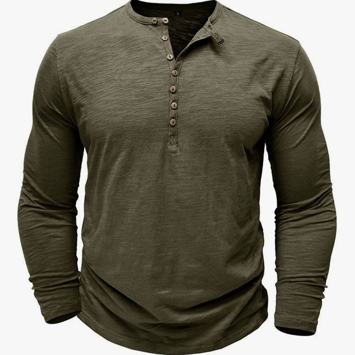 Men's Long Sleeve Button Henley Shirt