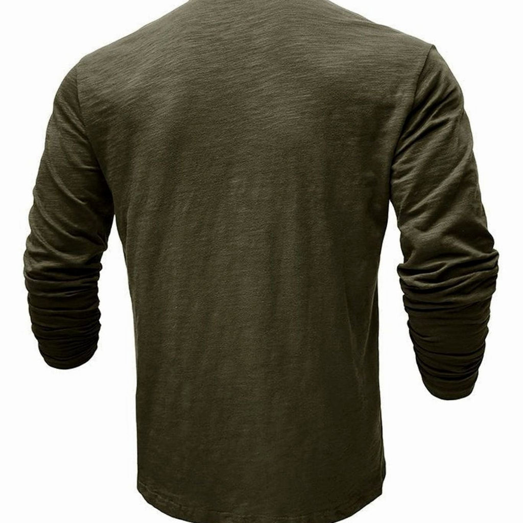Men's Long Sleeve Button Henley Shirt