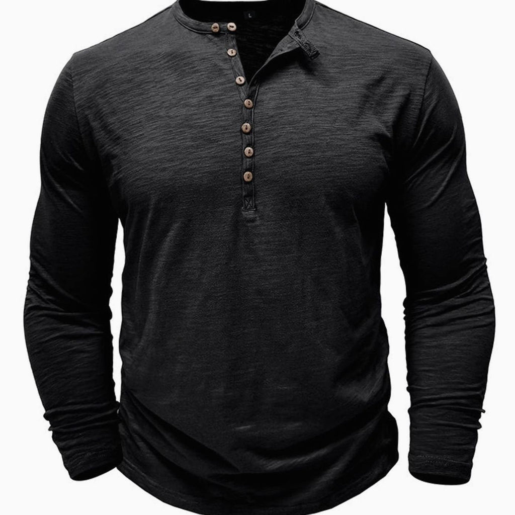 Men's Long Sleeve Button Henley Shirt