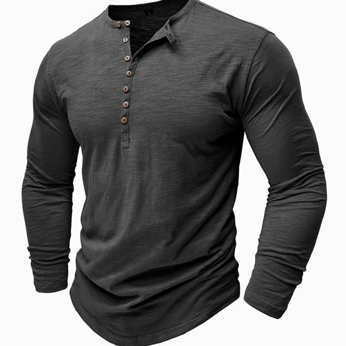 Men's Long Sleeve Button Henley Shirt