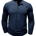 Men's Long Sleeve Button Henley Shirt