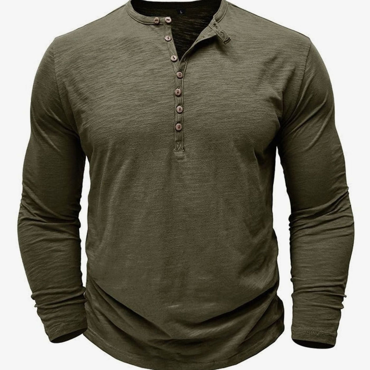 Men's Long Sleeve Button Henley Shirt