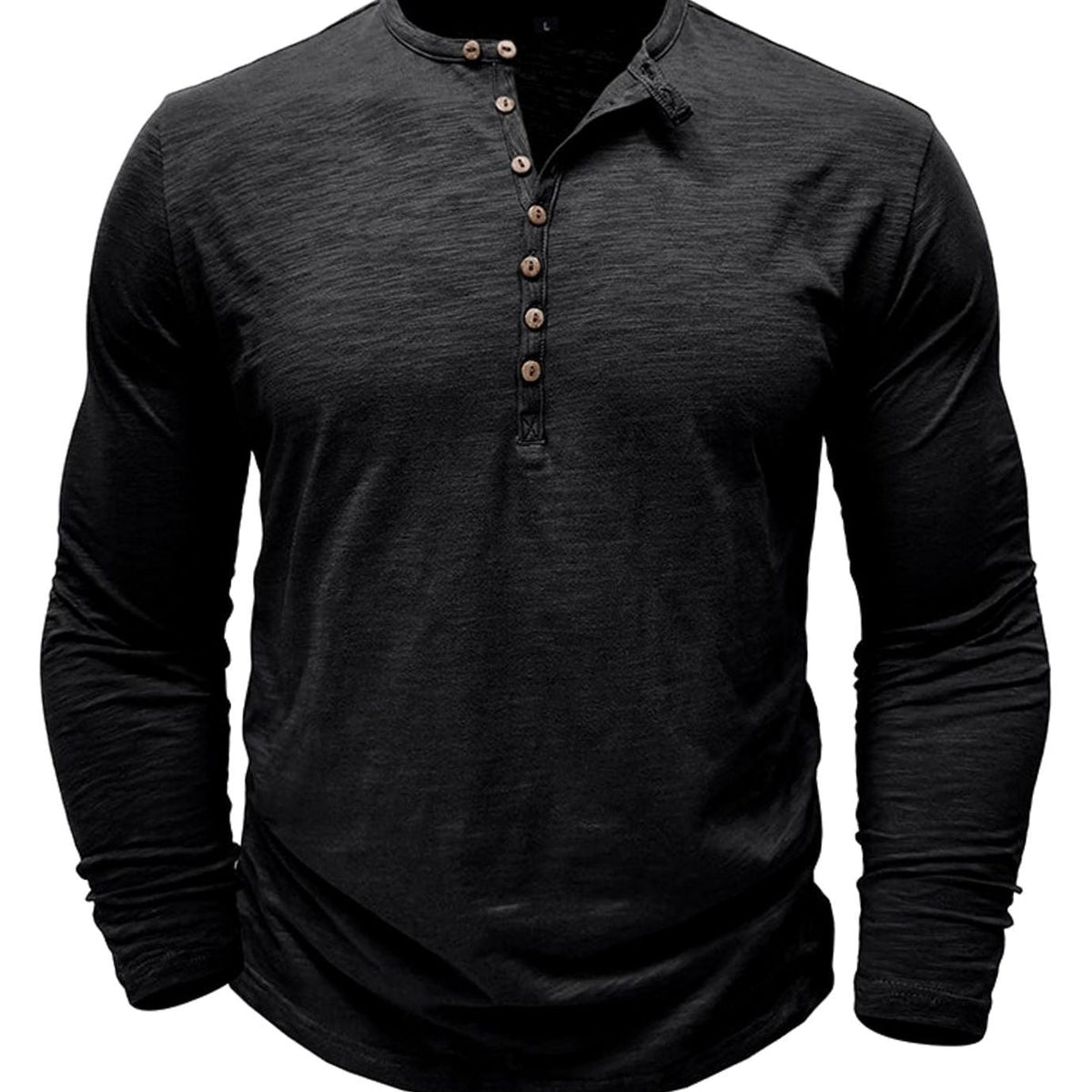 Men's Long Sleeve Button Henley Shirt