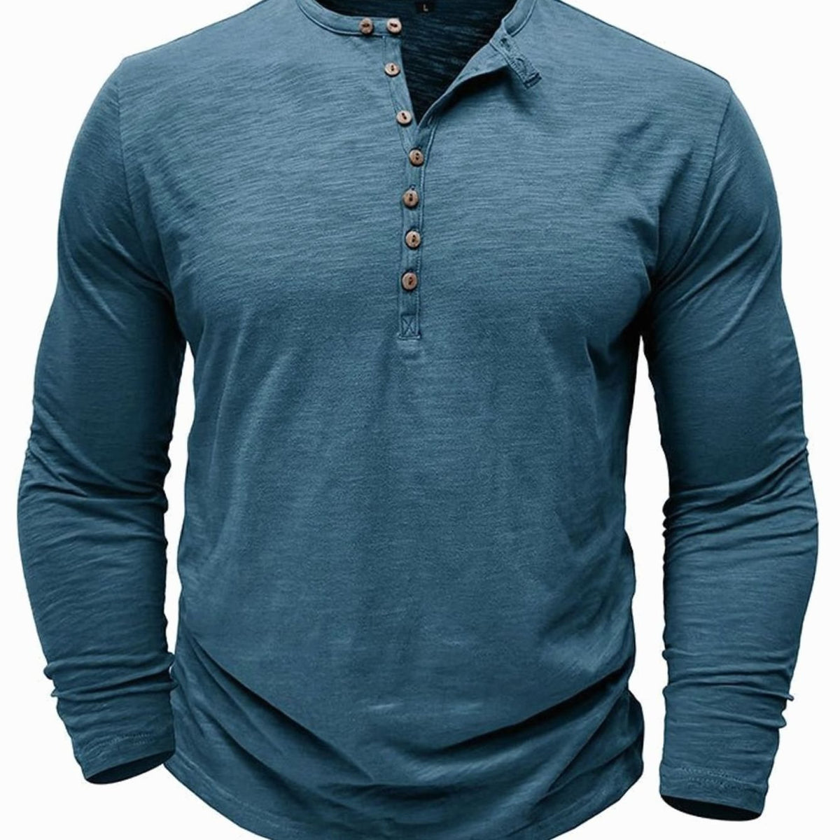 Men's Long Sleeve Button Henley Shirt