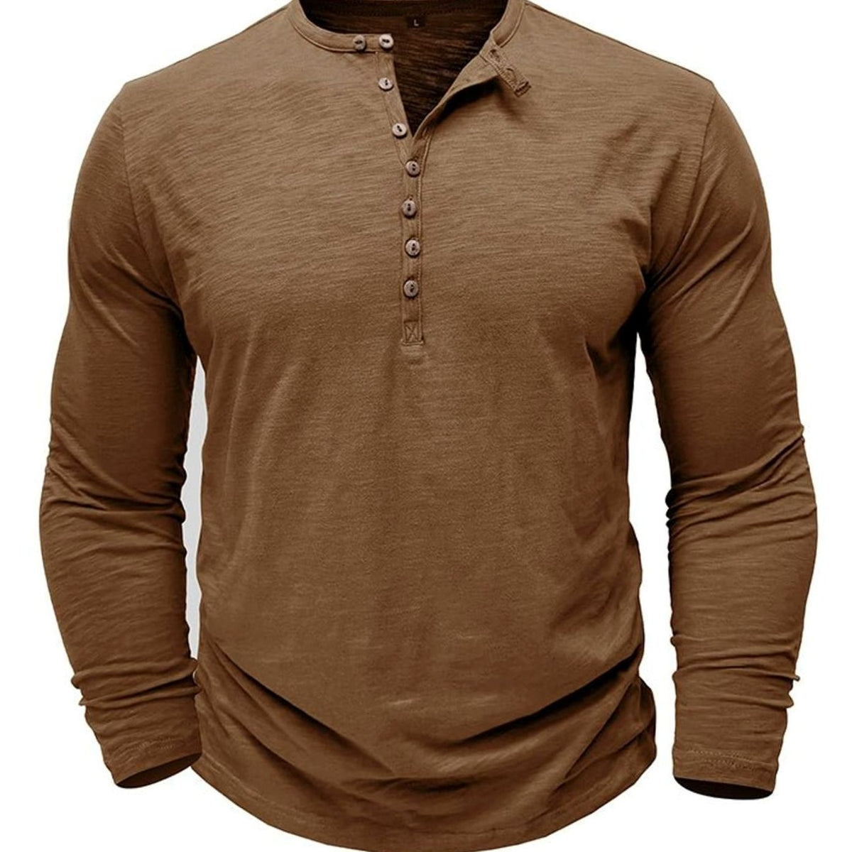 Men's Long Sleeve Button Henley Shirt