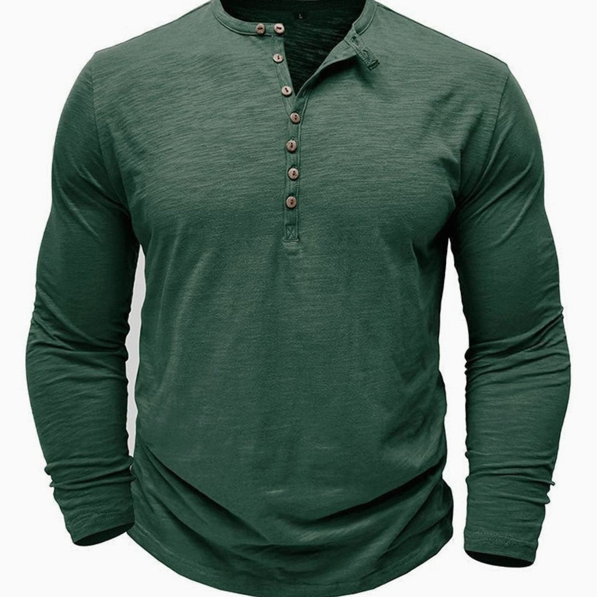 Men's Long Sleeve Button Henley Shirt